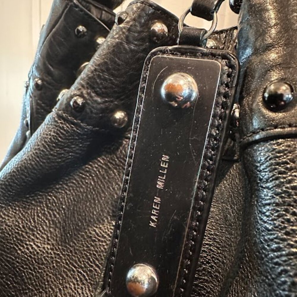 Vintage Karen Millen Large black leather Hobo Bag - Picture 7 of 7